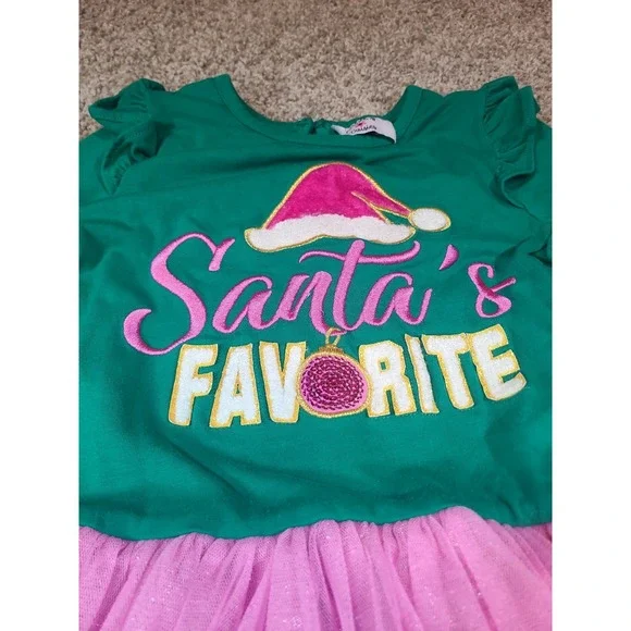 Counting Daisies holiday tutu dress in green and pink size 6 - Picture 2 of 7
